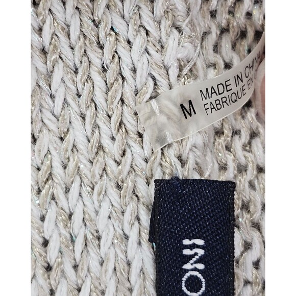 Magaschoni Knit Duster Length Button Front Cardigan Sweater Sparkly Women's M - Picture 9 of 10